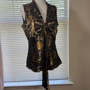 Black and gold Kasper size 6 top